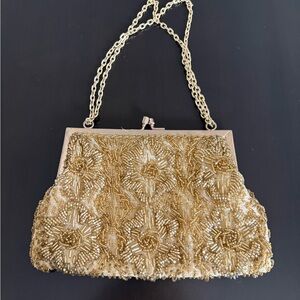 Gold Beaded Evening Clutch